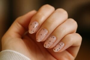 Delikatny manicure w kropki na paznokciach w 2026 roku