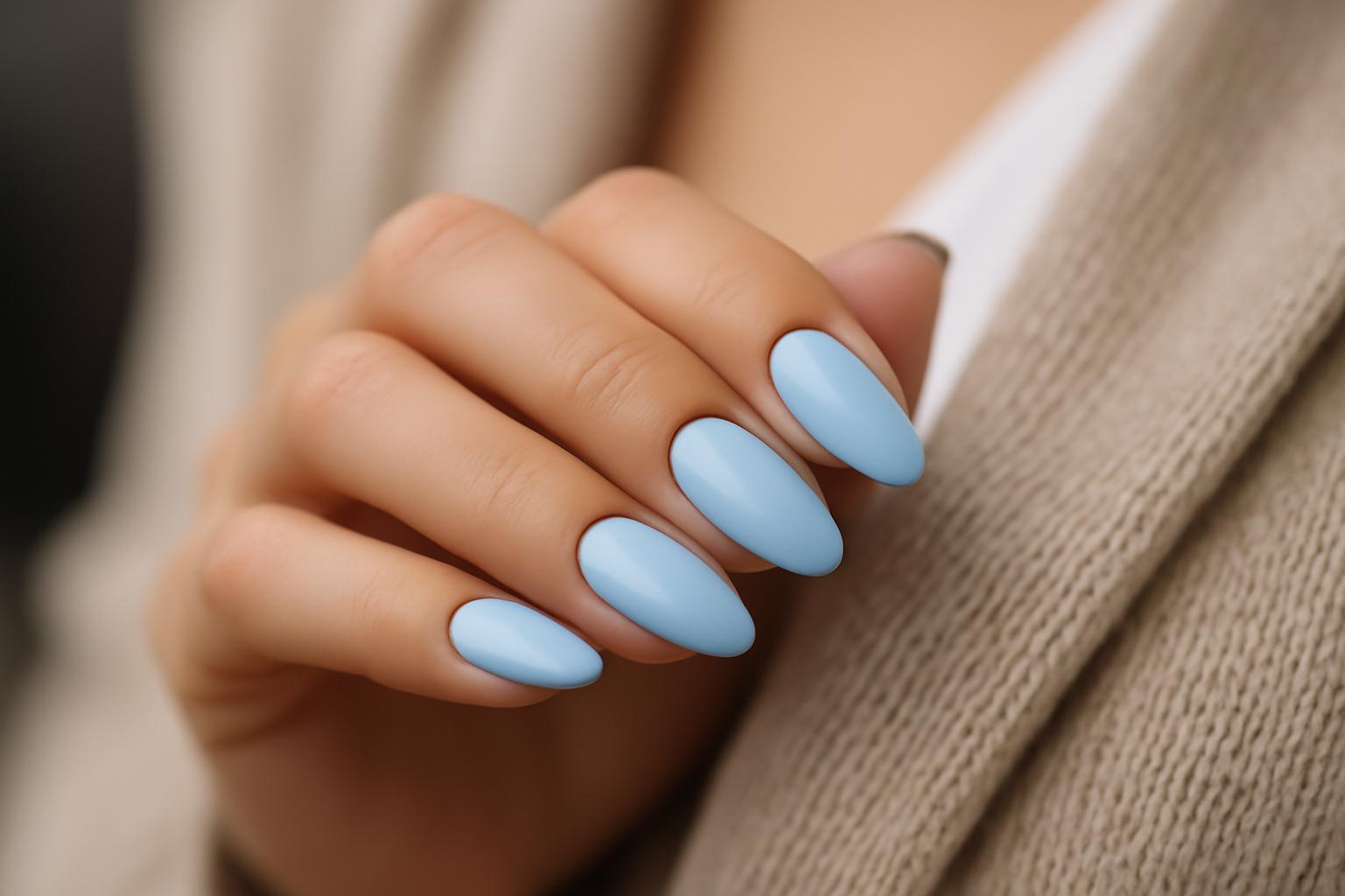 Elegancki manicure baby blue – trendy, inspiracje i styl