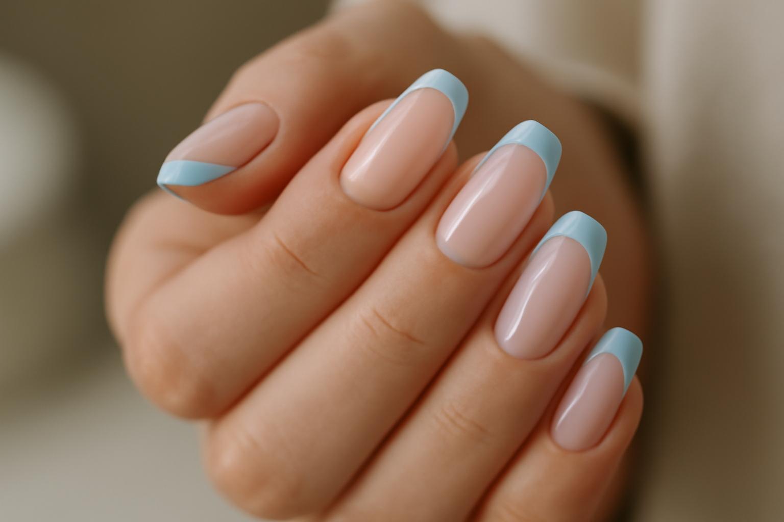 Elegancki manicure baby blue – trendy, inspiracje i styl