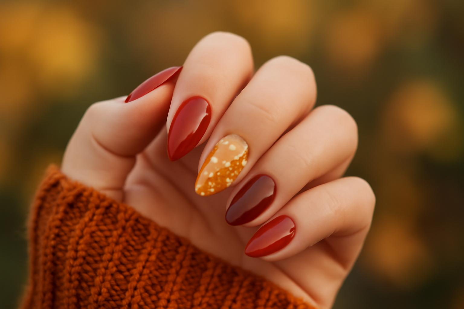 Jak wykonać luksusowy jesienny manicure z płatkami złota