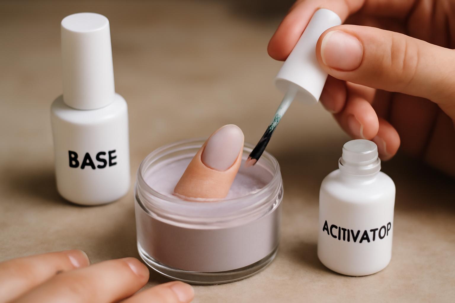 Manicure tytanowy (dip powder) – trwałość, aplikacja i wady