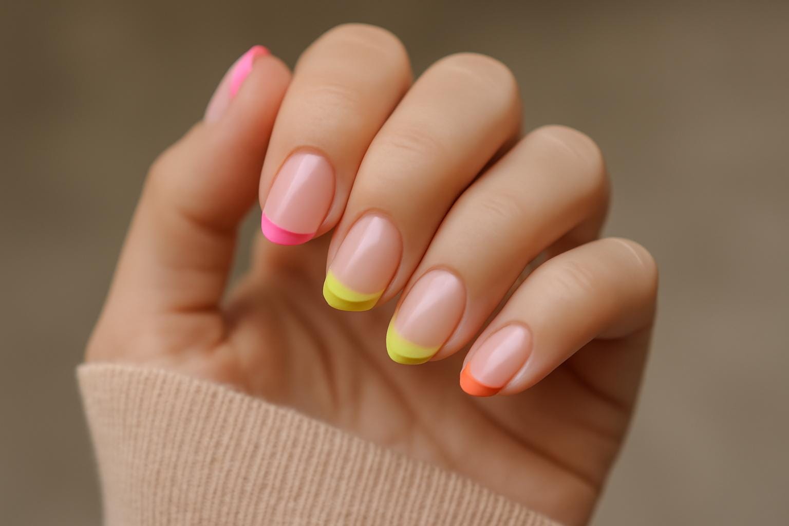 Neonowy french manicure 2026: trendy i inspiracje