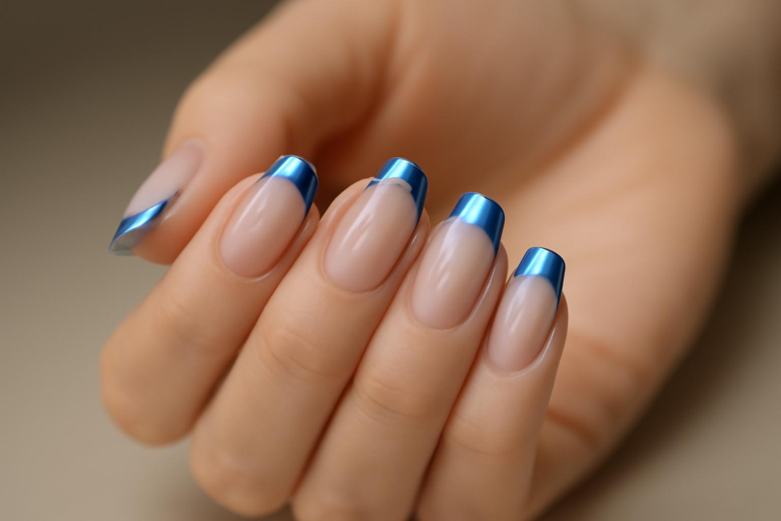 Niebieskie chromowane paznokcie – trendy, stylizacje i wykonanie