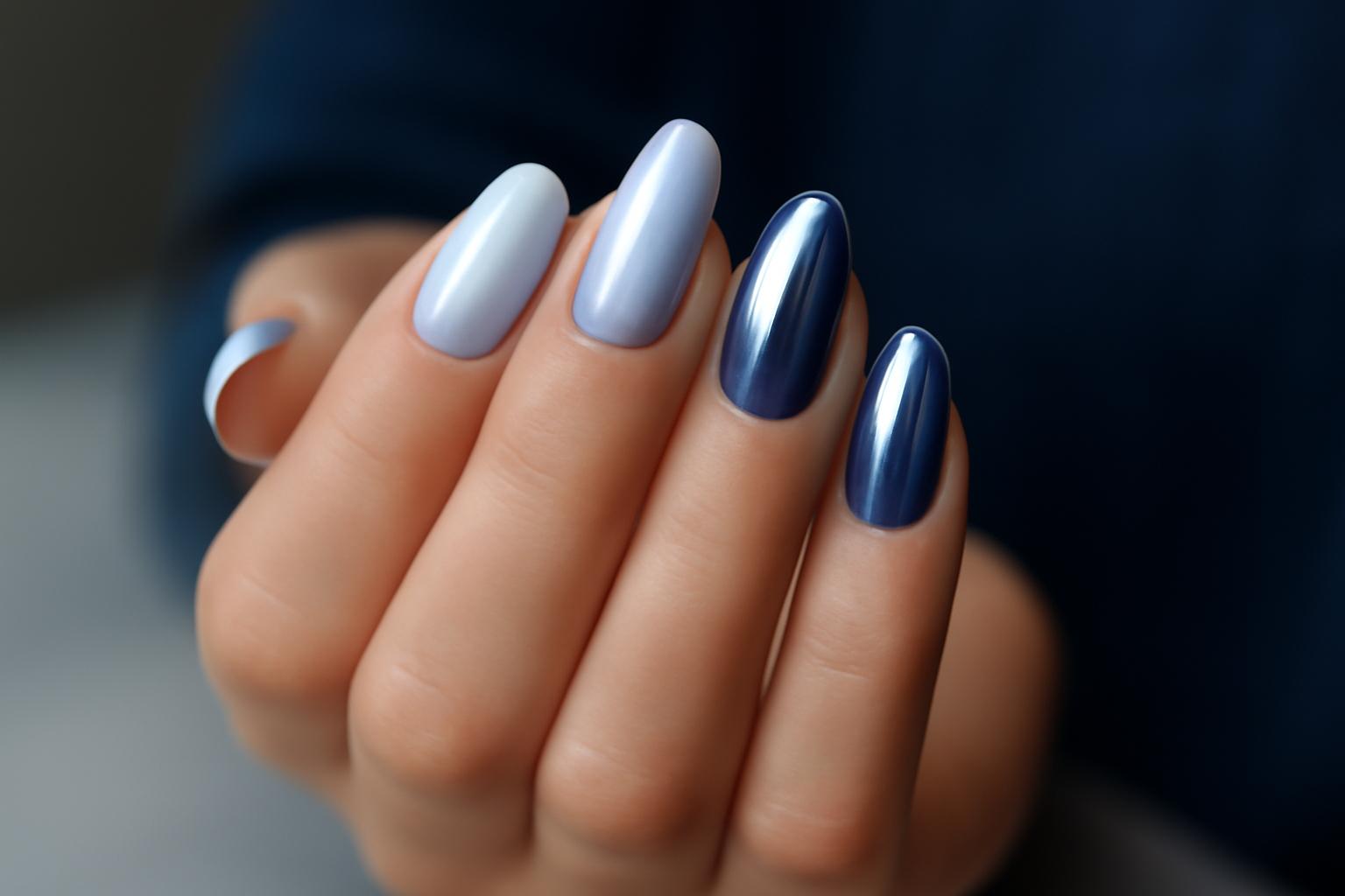 Niebieskie chromowane paznokcie – trendy, stylizacje i wykonanie