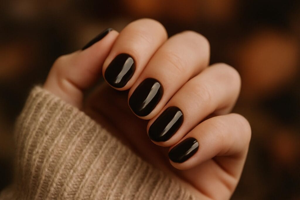 Paznokcie espresso brown – trendy manicure na jesień