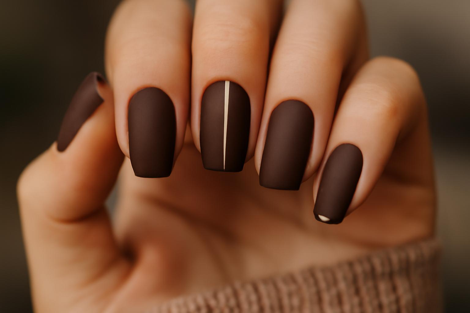 Paznokcie espresso brown – trendy manicure na jesień